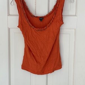 ABS Orange Tank Top with Chain Detail MEDIUM